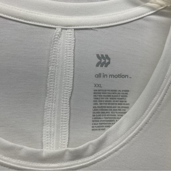 All in Motion Pullover Top Women's Size XXL White Athleisure Thumb Hole Relaxed - Picture 2 of 10